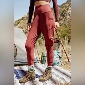 Free People Movement Red Take A Hike Harem Jogger Pants Sz.L